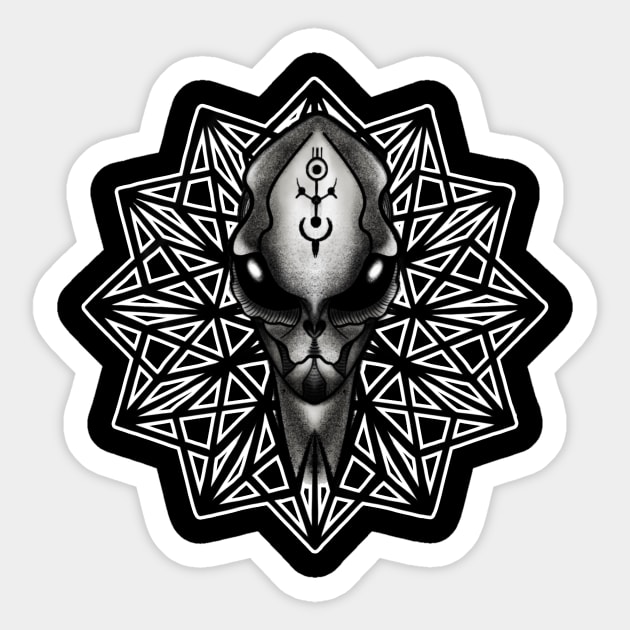 Alien black and white Sticker by Daxa